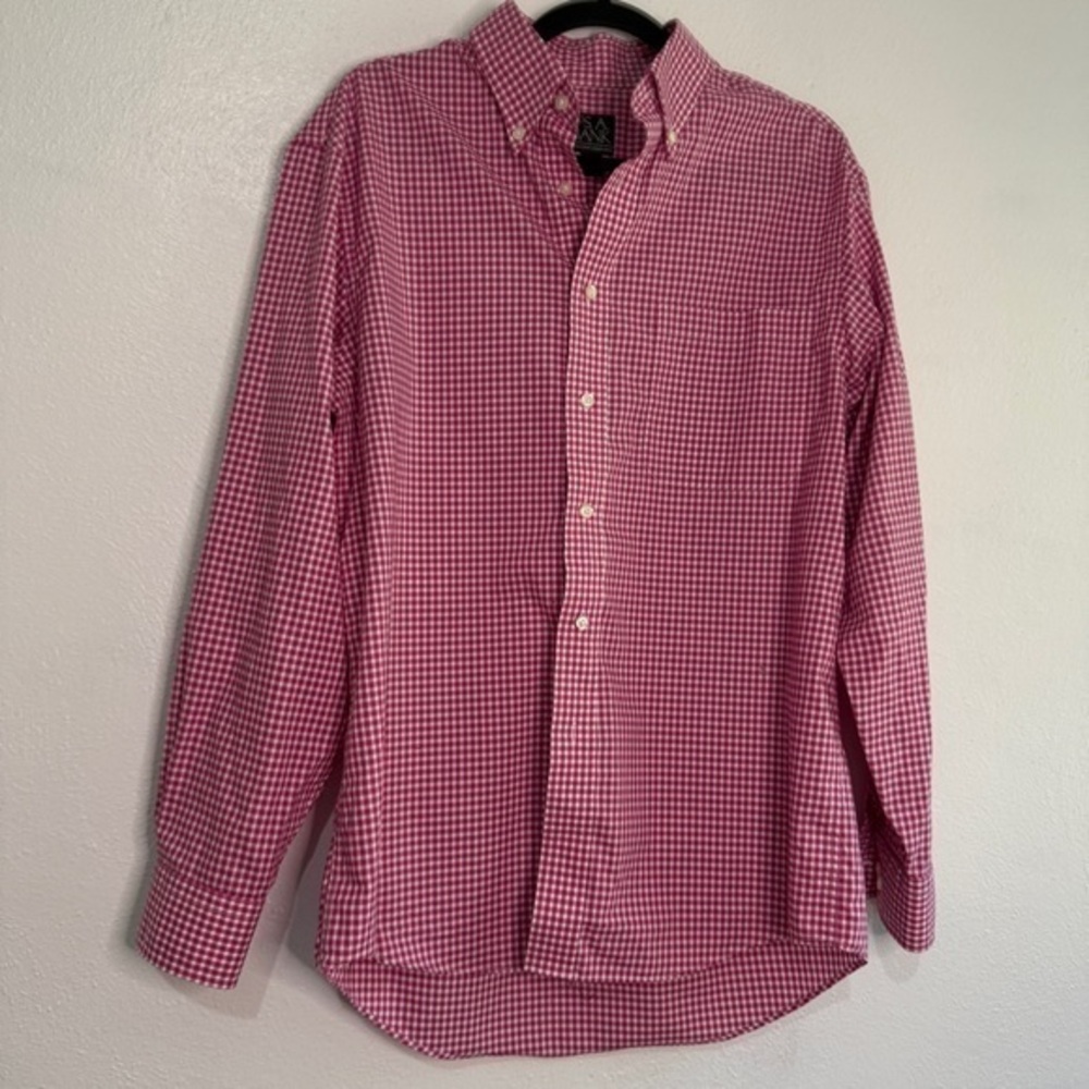 Jos. A. Bank Executive Collection Gingham Casual Shirt. 100% cotton. Sz M.
